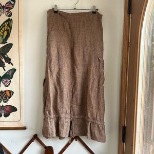 FLAX Linen Cargo Skirt